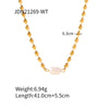 Holiday Style Silk Scarf Titanium Steel And Stainless Steel Necklace With Geometric Shape Electroplated Clavicle Chain For Women