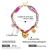 Holiday Style Silk Scarf Titanium Steel And Stainless Steel Necklace With Geometric Shape Electroplated Clavicle Chain For Women
