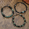 Holiday Style Stacked Beaded Woven Stretch Bracelet Handmade With Cotton Thread Stone Alloy Geometric Pattern