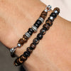 Holiday Style Stacked Beaded Woven Stretch Bracelet Handmade With Cotton Thread Stone Alloy Geometric Pattern