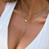 Holiday Style Zircon Fourpointed Star Yshaped Stainless Steel Chain Necklace With Electroplating For Women