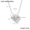 Hollow Check Love Pendant Stainless Steel Necklace With 18K Real Gold Plated Electroplating For Women Geometric Styling