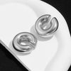 Hollow Ear Clip Titanium Steel Geometric Cartoon Style Vacuum Electroplated In Furnace