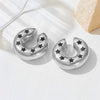 Hollow Ear Clip Titanium Steel Geometric Cartoon Style Vacuum Electroplated In Furnace