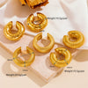 Hollow Ear Clip Titanium Steel Geometric Cartoon Style Vacuum Electroplated In Furnace