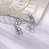 Hollow Flower Exaggerated Opening Bracelet Iron Electroplating Minimalist Style