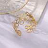 Hollow Flower Exaggerated Opening Bracelet Iron Electroplating Minimalist Style