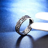 Hollow Geometric Pattern Stainless Steel Ring With Oiled Finish For Men And Women