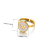 Hollow Geometric Stainless Steel Flower Ring 18K Gold Plated
