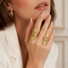 Hollow Geometric Titanium Steel Ring For Women And Unisex Chic Simple Light Luxury Electroplated Stainless Steel Jewelry
