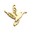 Hollow Hummingbird Stainless Steel Animal Pendant Doublesided Polished Electroplated Diy Jewelry Accessories