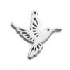 Hollow Hummingbird Stainless Steel Animal Pendant Doublesided Polished Electroplated Diy Jewelry Accessories