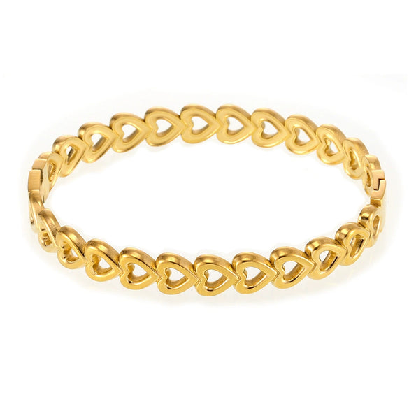 Hollow Love Stitching Bracelet Titanium Steel Pvd Plated 18K Real Gold Electroplated