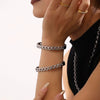 Hollow Love Stitching Bracelet Titanium Steel Pvd Plated 18K Real Gold Electroplated