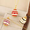 Hollow Oil Drop Zircon Egg Pendant Hip Hop Jewelry Copper 18K Gold Plated Clavicle Chain With Geometric Design