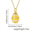 Hollow Oil Drop Zircon Egg Pendant Hip Hop Jewelry Copper 18K Gold Plated Clavicle Chain With Geometric Design