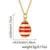 Hollow Oil Drop Zircon Egg Pendant Hip Hop Jewelry Copper 18K Gold Plated Clavicle Chain With Geometric Design
