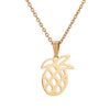 Hollow Pineapple Fruit Jewelry Set With Stainless Steel Necklace And Matching Earrings Electroplated Women's Accessories