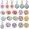 Hollow Pink Beaded Daisy Pendant Metal Jewelry Accessories With Electroplating And Totem Pattern For Female Diy Bracelet