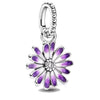 Hollow Pink Beaded Daisy Pendant Metal Jewelry Accessories With Electroplating And Totem Pattern For Female Diy Bracelet