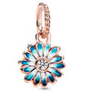 Hollow Pink Beaded Daisy Pendant Metal Jewelry Accessories With Electroplating And Totem Pattern For Female Diy Bracelet