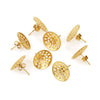 Hollow Round Ear Studs Handmade From Stainless Steel And Titanium Steel With Hirback Pattern And Electroplating Treatment
