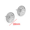 Hollow Round Ear Studs Handmade From Stainless Steel And Titanium Steel With Hirback Pattern And Electroplating Treatment