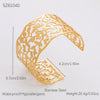 Hollow Stainless Steel 18K Gold Plated Wide Adjustable Leaf Bracelet