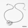 Hollow Stainless Steel Necklace With Electroplated Ball Love And Five Pointed Star Pendant On Snake Chain Heart Shaped And Geometric Pattern