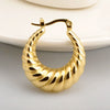 Hollow Titanium Steel Crescent Shape Geometric Electroplated Women's Earrings