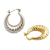 Hollow Titanium Steel Crescent Shape Geometric Electroplated Women's Earrings