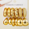 Hoop Earrings Ccb Material Geometric Shape Electroplating Minimalist Style Unisex