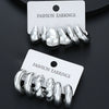 Hoop Earrings Ccb Material Geometric Shape Electroplating Minimalist Style Unisex