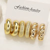 Hoop Earrings Ccb Material Geometric Shape Electroplating Minimalist Style Unisex
