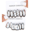 Hoop Earrings Ccb Material Geometric Shape Electroplating Minimalist Style Unisex