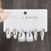 Hoop Earrings Ccb Material Geometric Shape Electroplating Minimalist Style Unisex