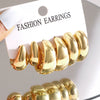 Hoop Earrings Ccb Material Geometric Shape Electroplating Minimalist Style Unisex
