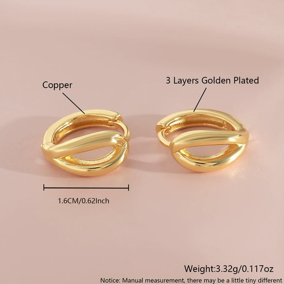 Hoop Earrings Copper Geometric Style Electroplating