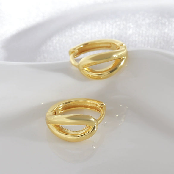 Hoop Earrings Copper Geometric Style Electroplating
