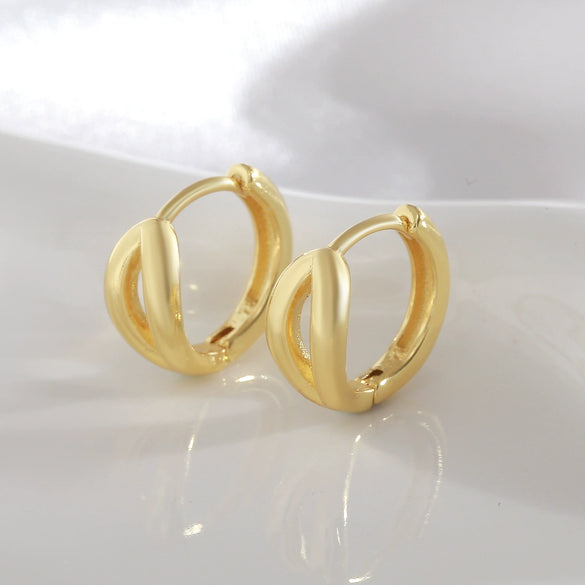 Hoop Earrings Copper Geometric Style Electroplating
