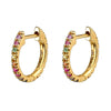 Hoop Earrings Copper Plated With Real Gold Geometric Zircon Inlay Jewelry For Women