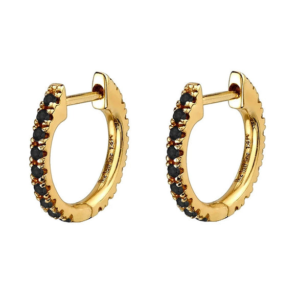 Hoop Earrings Copper Plated With Real Gold Geometric Zircon Inlay Jewelry For Women
