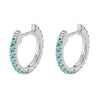 Hoop Earrings Copper Plated With Real Gold Geometric Zircon Inlay Jewelry For Women