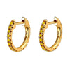 Hoop Earrings Copper Plated With Real Gold Geometric Zircon Inlay Jewelry For Women