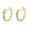 Hoop Earrings Copper Plated With Real Gold Geometric Zircon Inlay Jewelry For Women