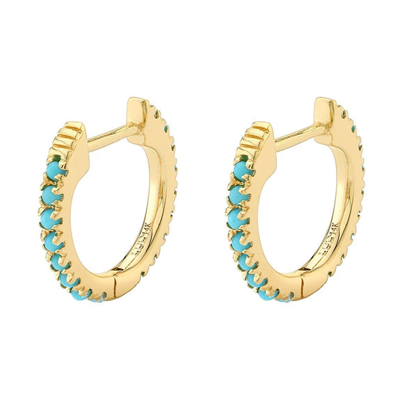Hoop Earrings Copper Plated With Real Gold Geometric Zircon Inlay Jewelry For Women