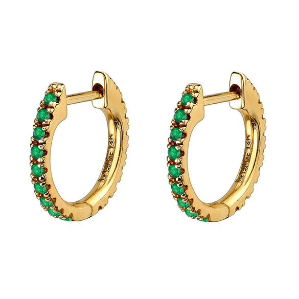 Hoop Earrings Copper Plated With Real Gold Geometric Zircon Inlay Jewelry For Women