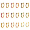 Hoop Earrings Copper Plated With Real Gold Geometric Zircon Inlay Jewelry For Women