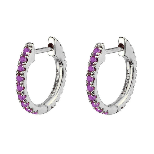 Hoop Earrings Copper Plated With Real Gold Geometric Zircon Inlay Jewelry For Women