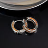 Hoop Earrings Copper With Zircon Inlay Geometric Style For Men And Women